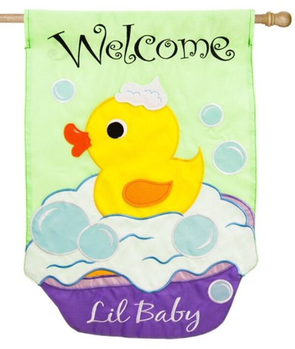 Welcome Lil' Baby Applique House Flag