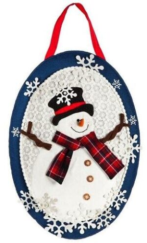 Winter Snowman Large Decorative Door Hanger