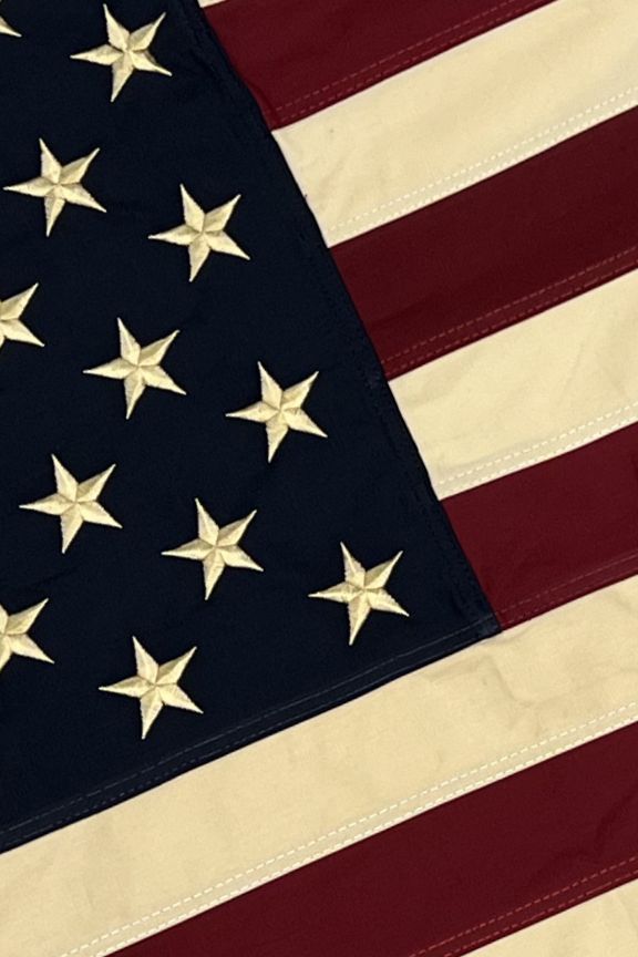 Sewn Tea-Stained US Flag 3'x5' Yard Banner Sewn Tea-Stained US Flag 3'x5' Yard Banner