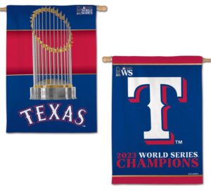 Texas Rangers World Series 2 Sided House Flag