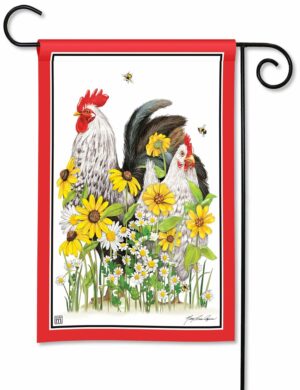 Chickens and Sunflowers Garden Flag