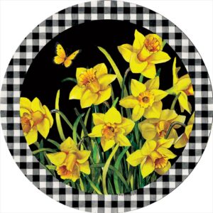 Daffodil Check Accent Magnet
