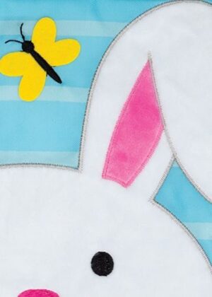 Easter Bunny Applique Garden Flag Detail 2