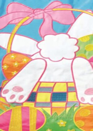 Easter Bunny Front Back Double Applique House Flag Detail 2