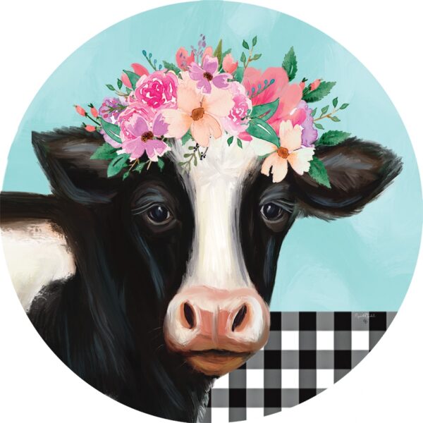 Floral Cow Accent Magnet