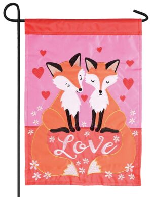 Love Foxes Double Applique Garden Flag