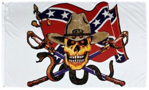 Rebel Cowboy Skull 3x5 Flag