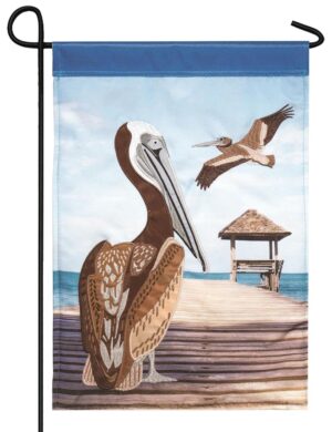 Two Pelicans Double Applique Garden Flag