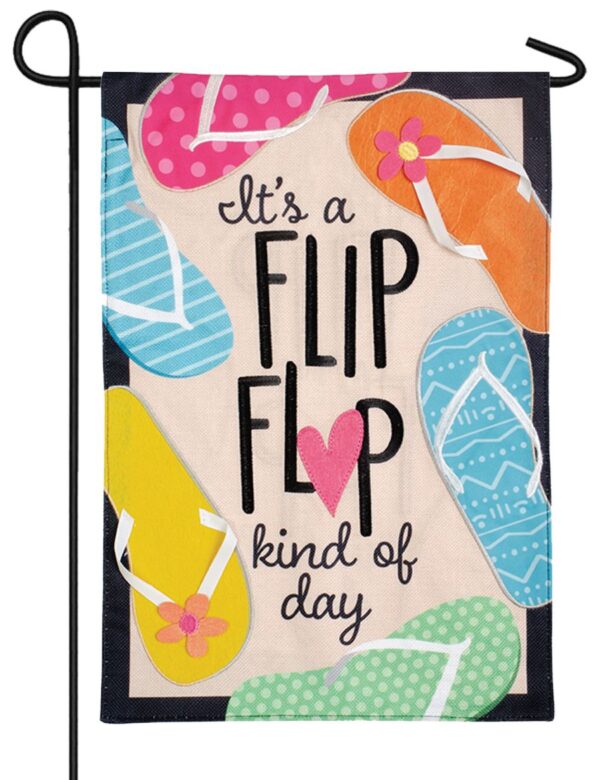 Flip Flop Kind of Day Double Applique Garden Flag