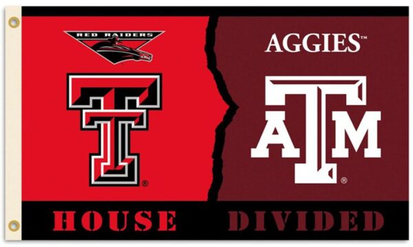 House Divided Texas Tech Texas A&M 3x5 Flag