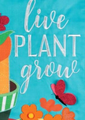 Live Plant Grow Double Applique Garden Flag Detail 2