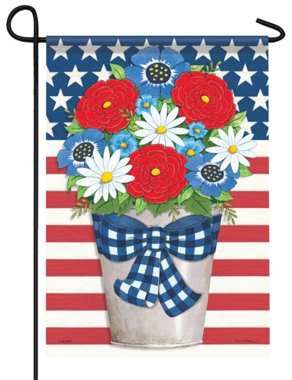 USA Floral Garden Flag