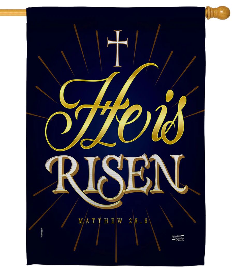 He is Risen Sublimated House Flag - I AmEricas Flags