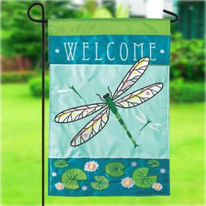 Dragonflies and Fireflies Garden Flags