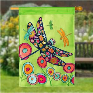 Dragonflies and Fireflies House Flags