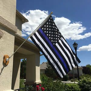 Thin Blue Line Punisher Blue Lives Matter US Flag Framed 