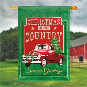 Country Christmas House Flags